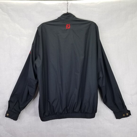 DryJoys by FootJoy Golf Jacket Men's M Black 1/4 Snap Up Windbreaker Belmont CC - Picture 11 of 16